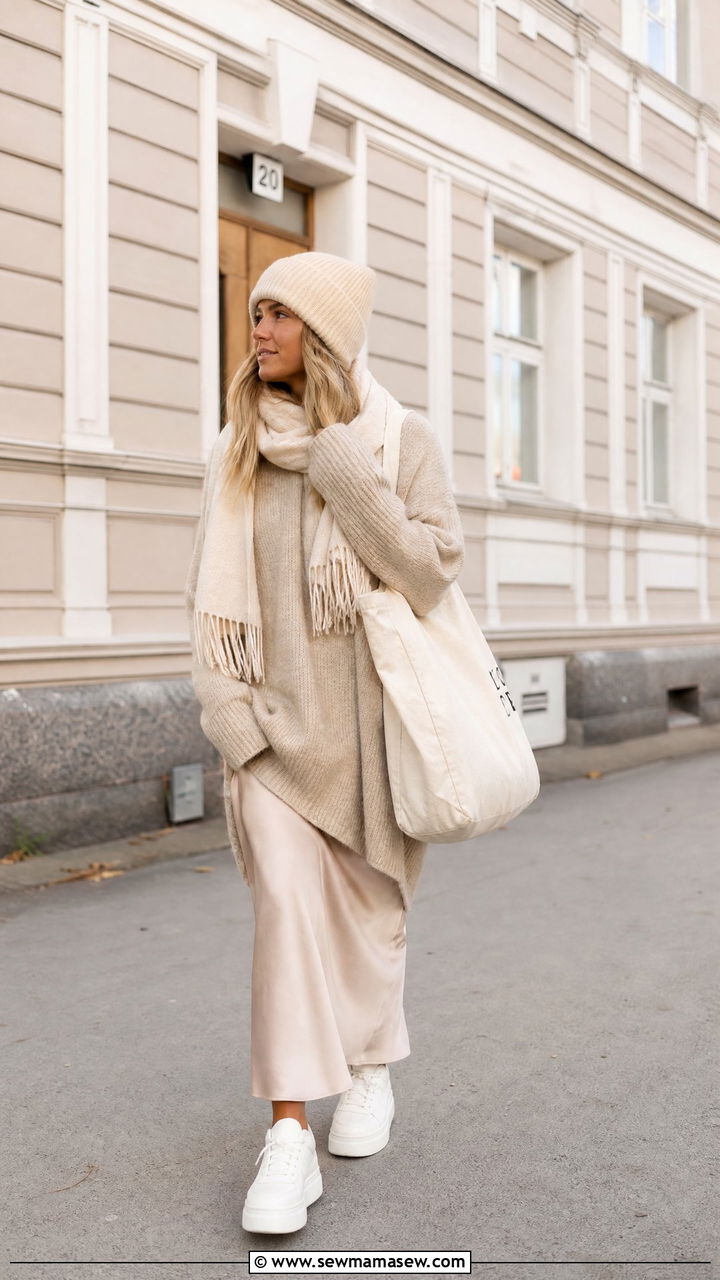 Helsinki Beige Oversized Knit Outfit - 25 Helsinki outfit ideas