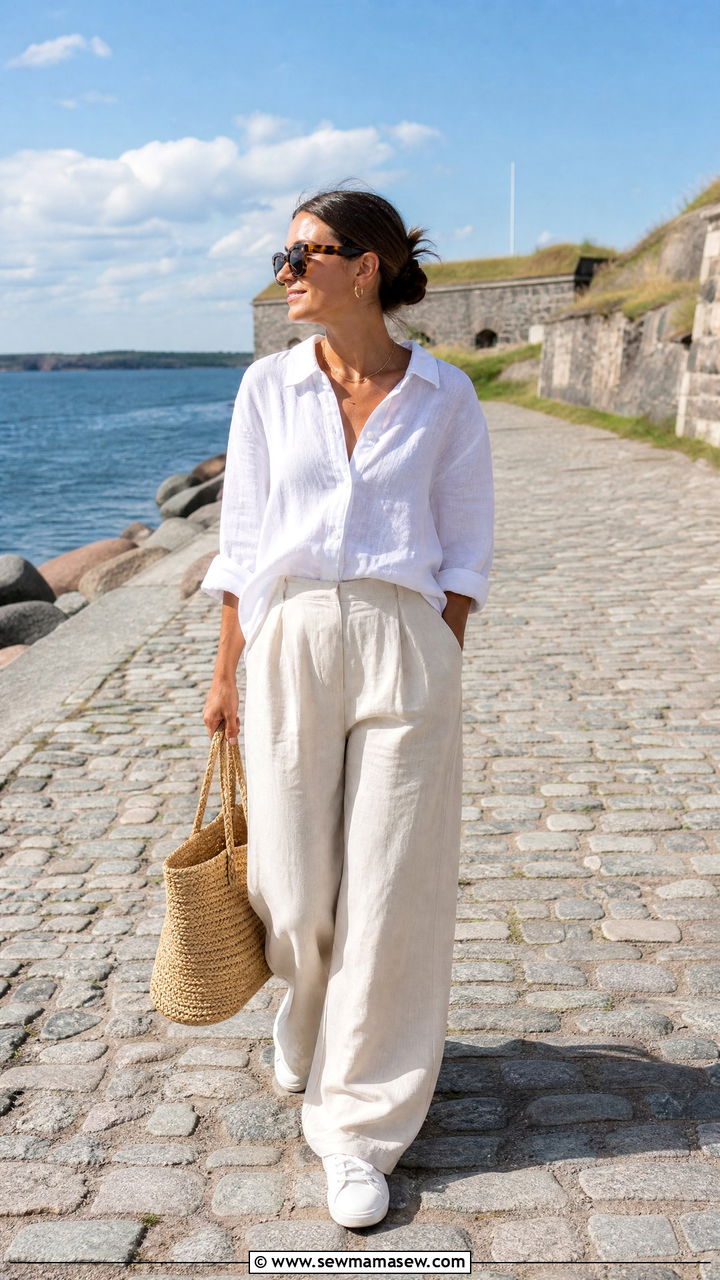 Helsinki Linen Shirt Summer Outfit - 25 Helsinki outfit ideas
