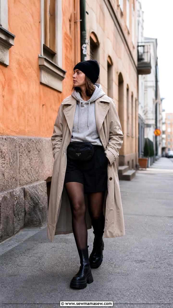 Helsinki Trench Coat Hoodie Outfit - 25 Helsinki outfit ideas