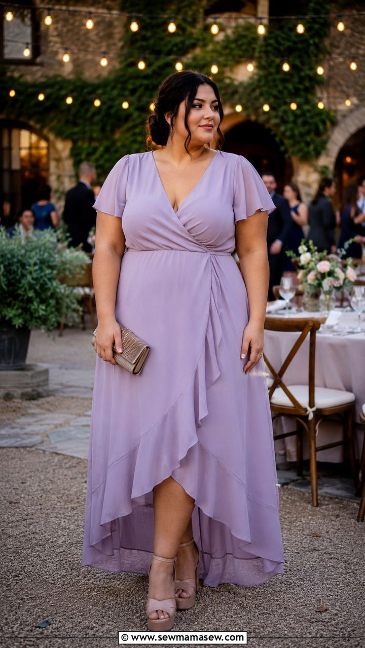 High Low Dress With Platform Sandals - 30 Plus size outfit ideas for wedding guest