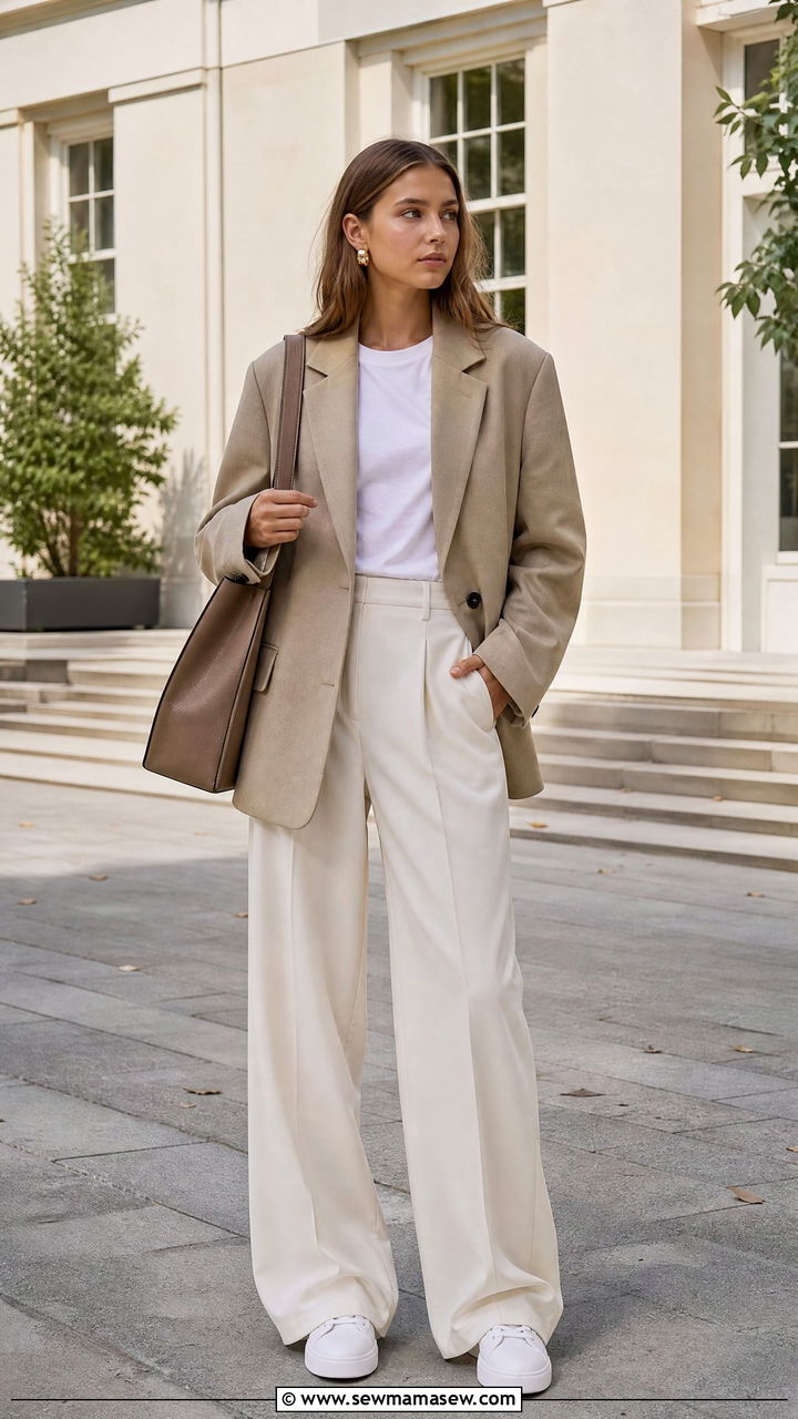 High School Outfit With Blazer And Tailored Trousers - 35 High school outfit ideas