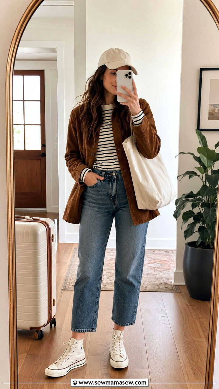 High Top Sneakers with Cropped Straight Leg Jeans Outfit - 20 sneaker outfits 2026