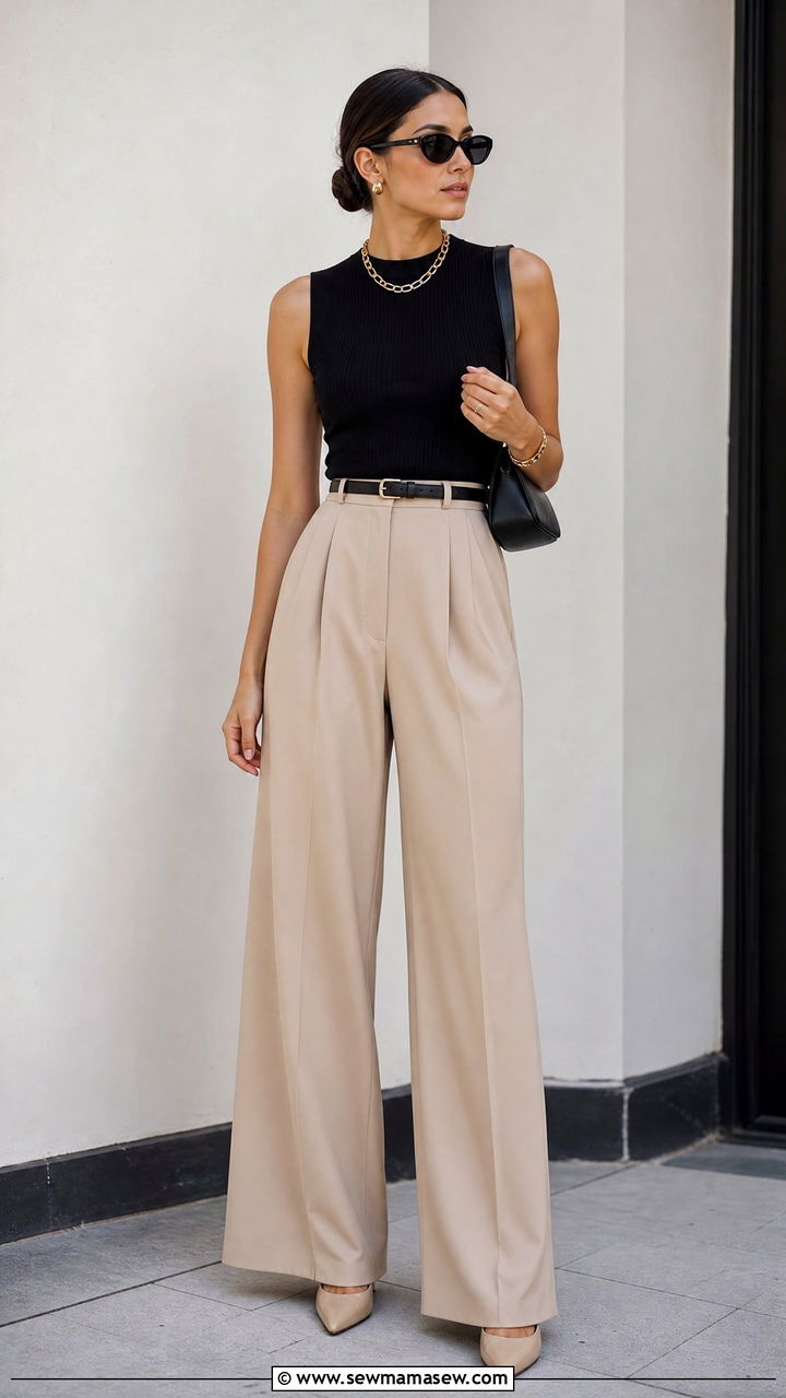 High Waist Pleated Pants Outfit - 30 glamoratti outfits aesthetic