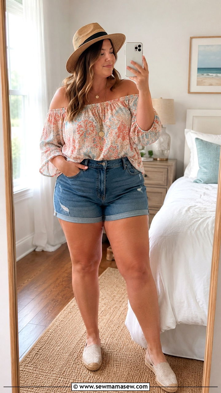 High Waisted Denim Shorts Outfit Size 12 Summer - 25 Plus size outfit ideas size 12 summer