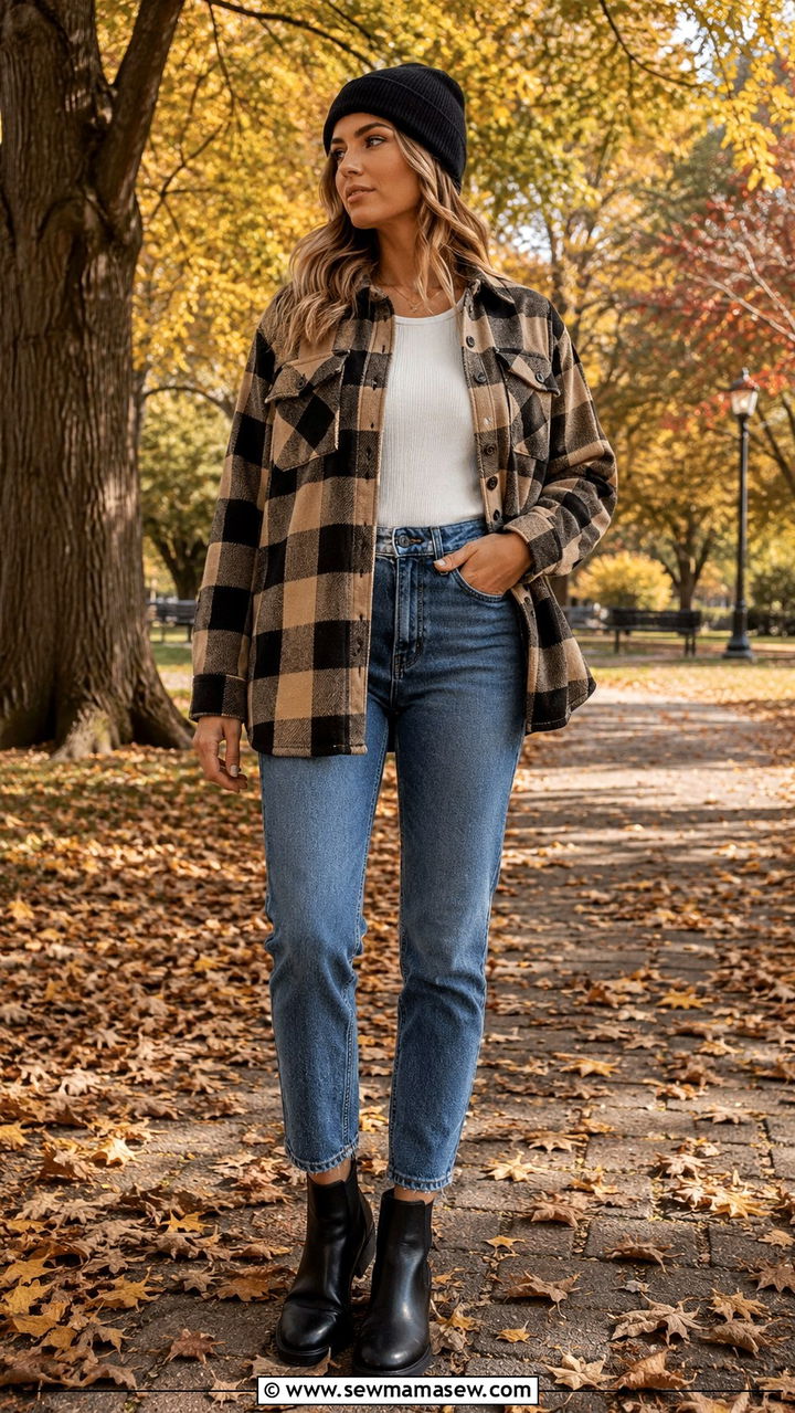 High Waisted Jeans With A Shacket And Chelsea Boots - 30 How to style high waisted jeans