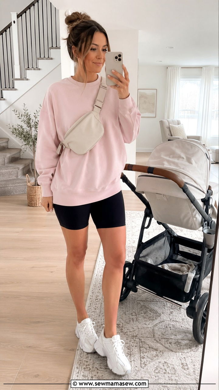 High Waisted Jeans and a Puff Sleeve Blouse - 30 Spring outfit ideas for new mom