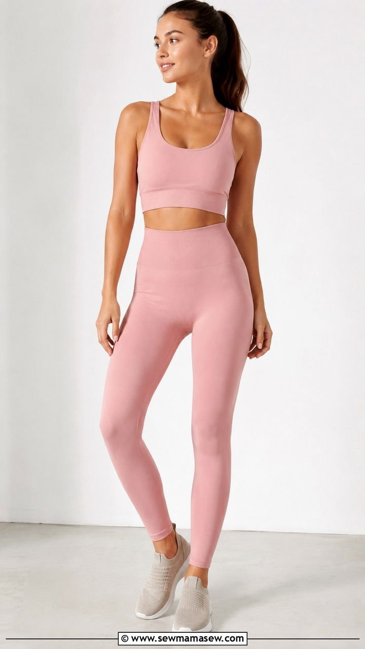 High Waisted Seamless Leggings and Longline Bra Outfit - 25 Yoga outfit ideas with high waisted leggings