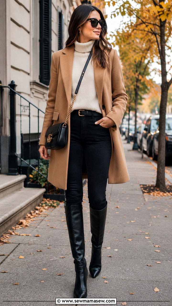 High Waisted Skinny Jeans With Knee High Boots - 30 High waisted jeans outfit ideas with boots