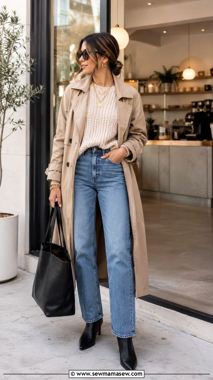 High Waisted Straight Leg Jeans With Ankle Boots - 30 High waisted jeans outfit ideas with boots