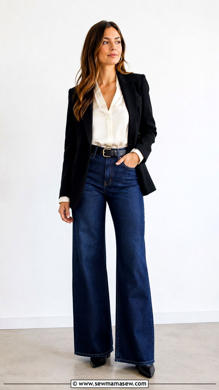 High Waisted Trouser Jeans With Pointed Toe Boots - 30 High waisted jeans outfit ideas with boots