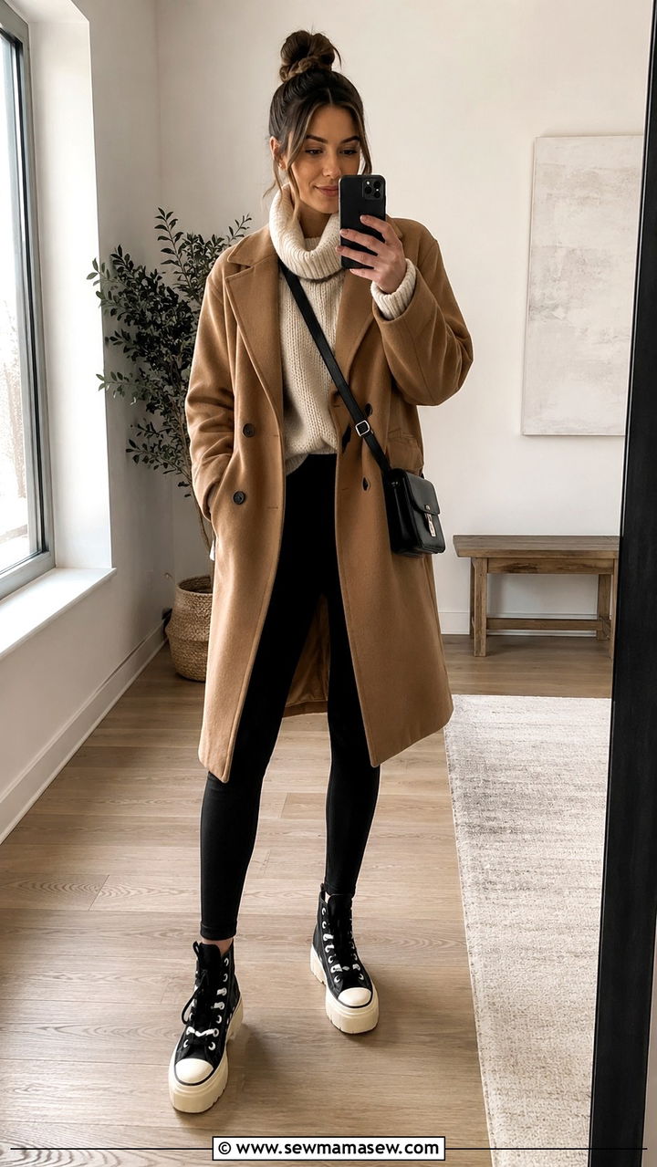 High top sneakers with leggings - 30 spring sneaker outfit ideas
