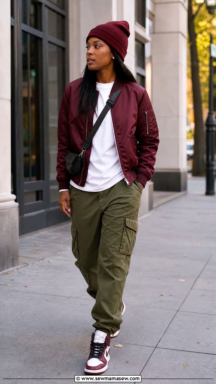 Hip Hop Concert Outfit Bomber Jacket With Cargo Pants - 25 Hip hop concert outfit ideas