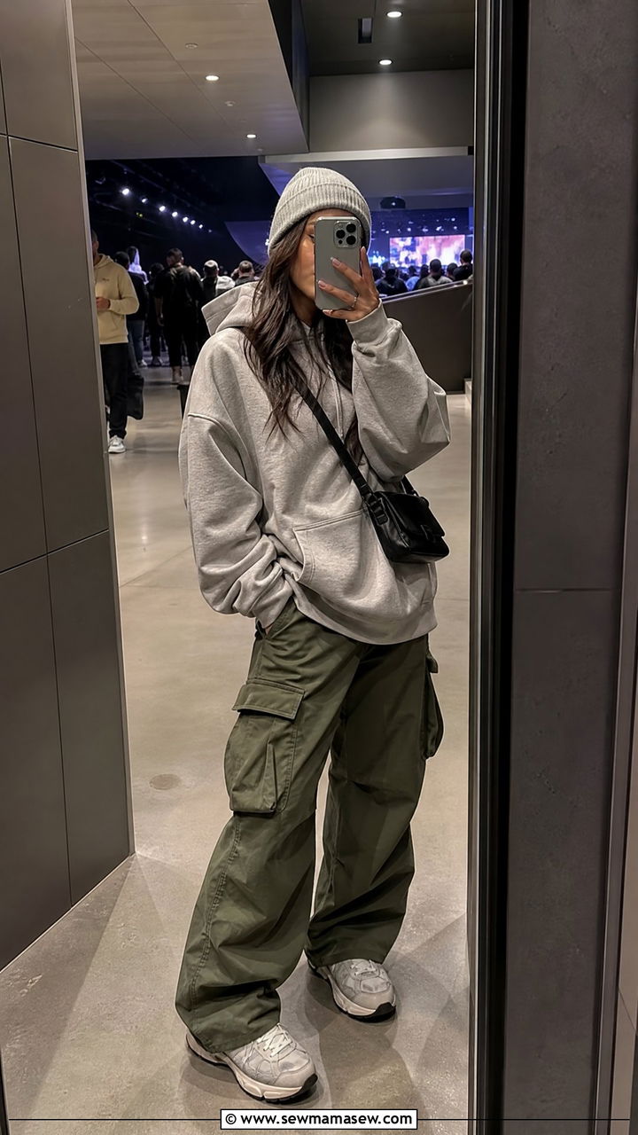 Hip Hop Concert Outfit Oversized Hoodie With Cargo Pants - 25 Hip hop concert outfit ideas