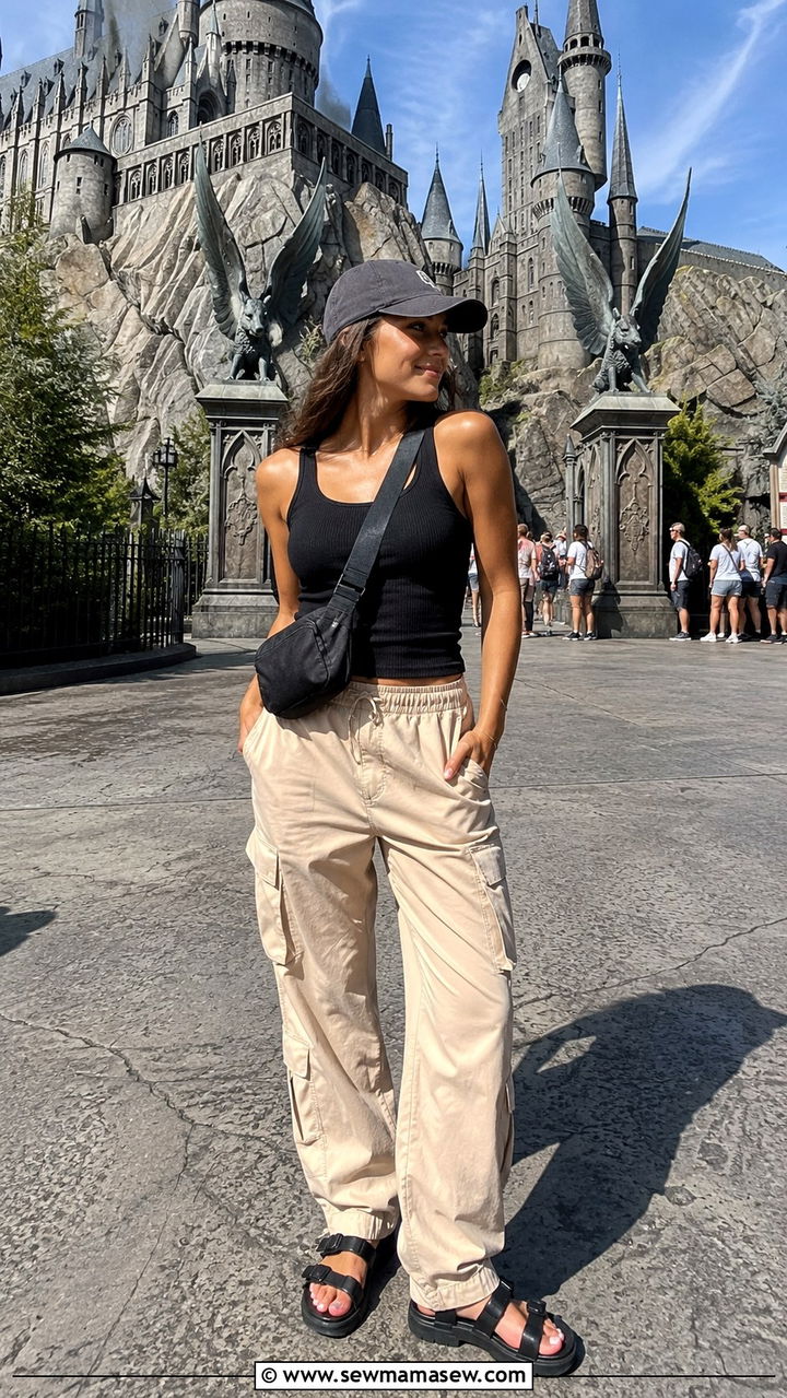 Hogwarts Robe with Jeans and Platform Sneakers - 30 Universal Studios Hollywood outfit ideas