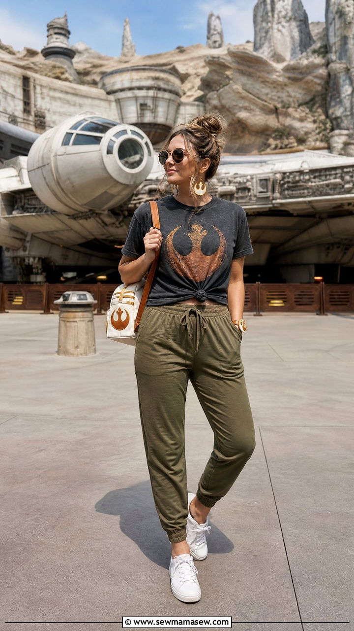 Hollywood Studios Star Wars Graphic Tee and Joggers Outfit - 30 Disney World outfit ideas summer