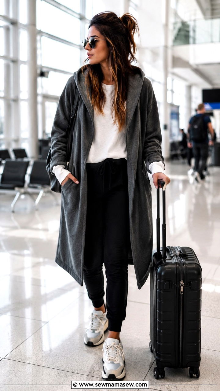 Hooded Robe Jacket With Joggers And Sneakers - 20 Robe outfit ideas 2026