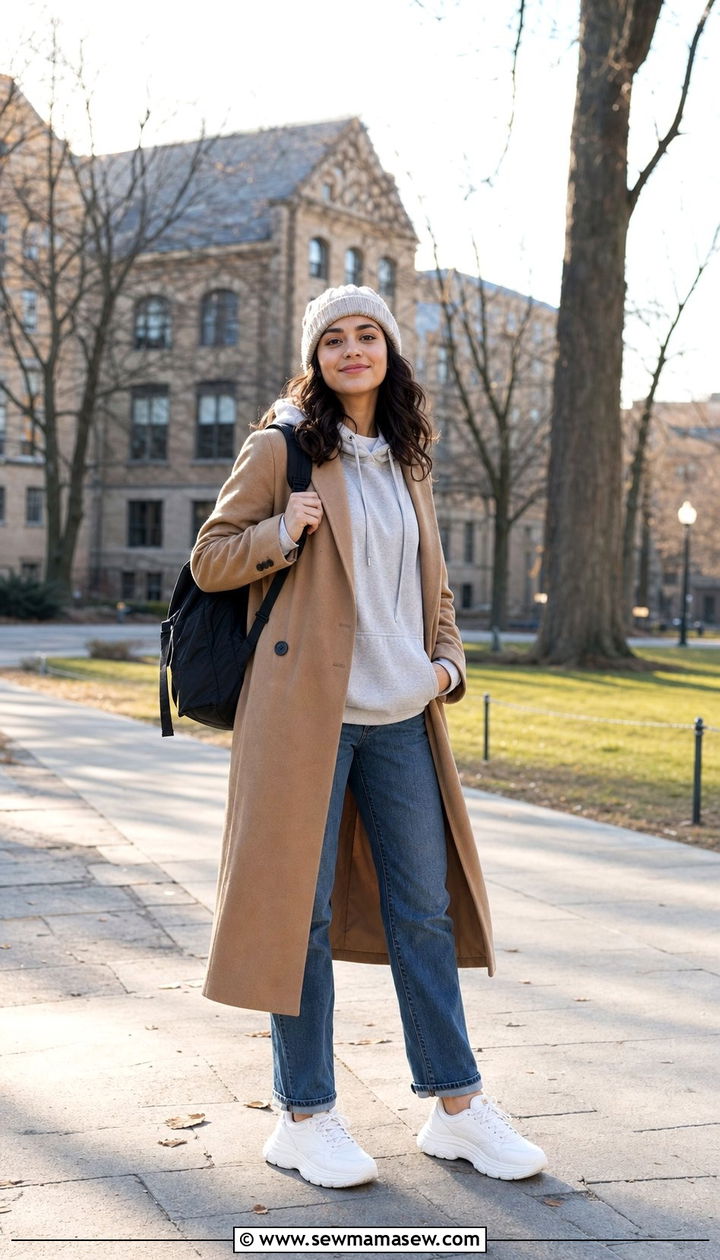 Hoodie Long Coat College Outfit Modest - 25 College outfit ideas modest