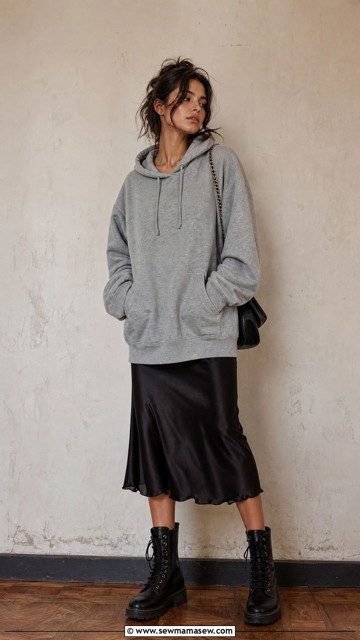 Hoodie Over a Slip Dress Outfit - 35 How to style a hoodie