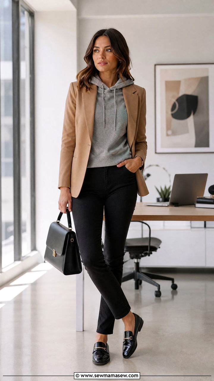 Hoodie Under a Blazer Look - 35 How to style a hoodie