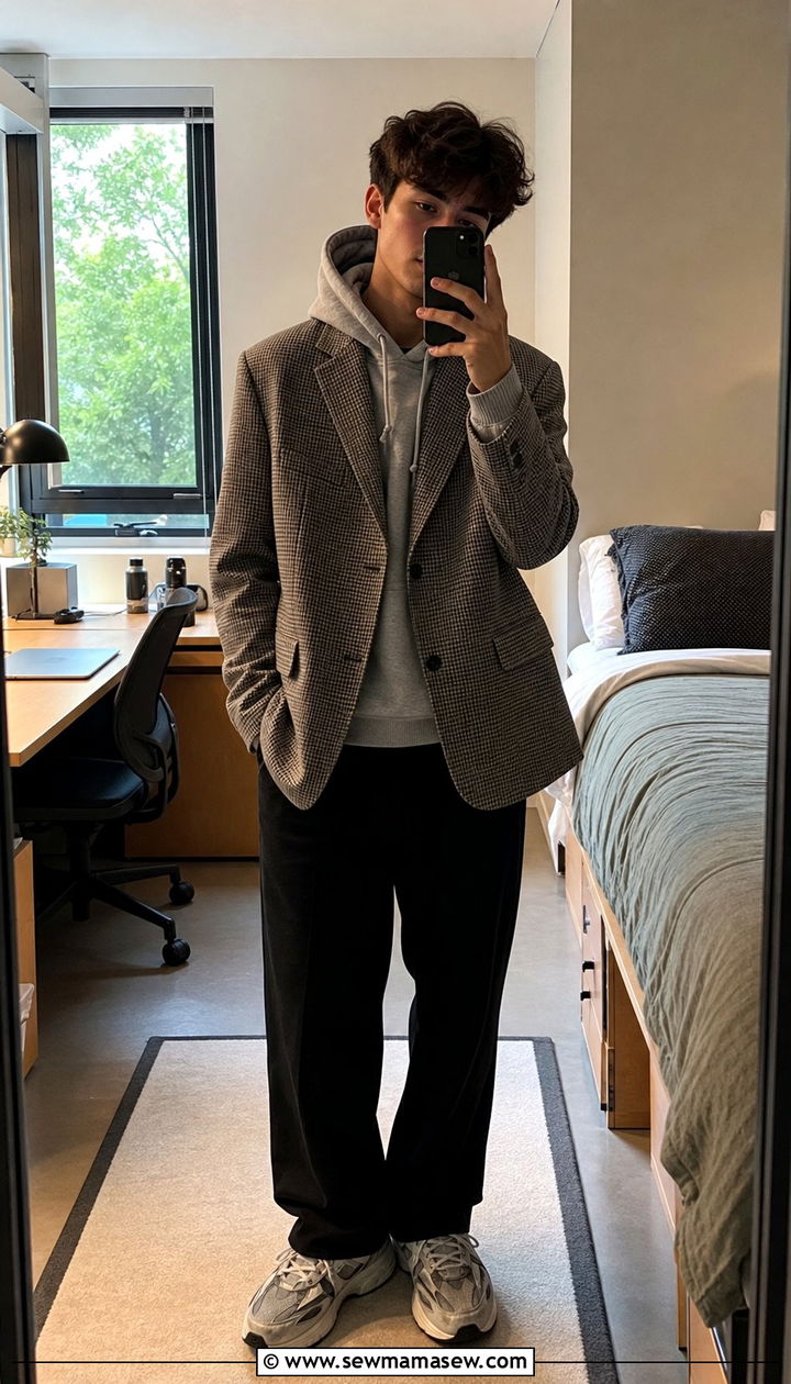 Hoodie Under a Blazer Outfit - 35 Back to school outfit ideas college freshman