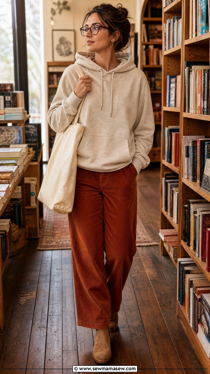 Hoodie With Corduroy Pants Outfit - 35 How to style a hoodie