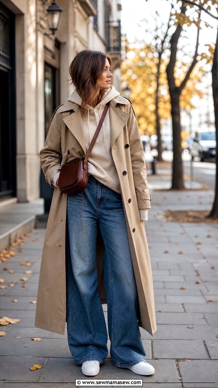 Hoodie With a Trench Coat Outfit - 35 How to style a hoodie