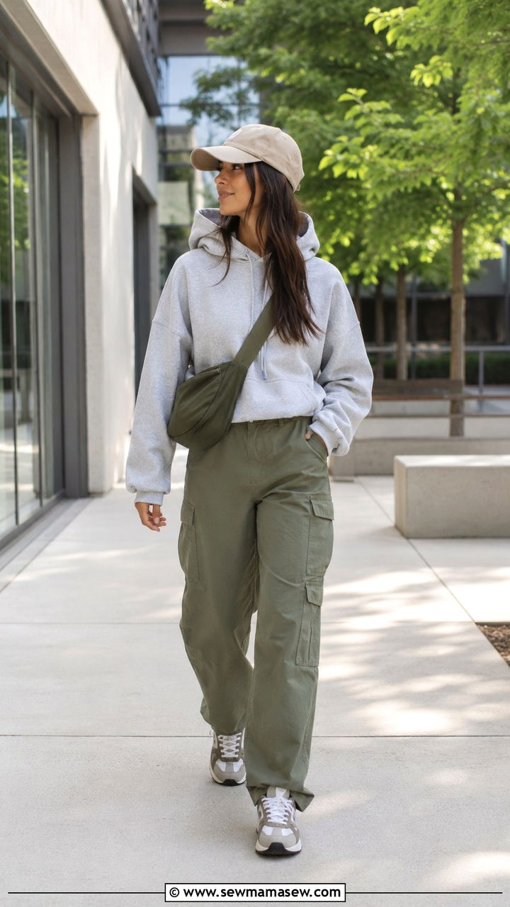 Hoodie and Cargo Pants Combo - 30 casual back to school outfits