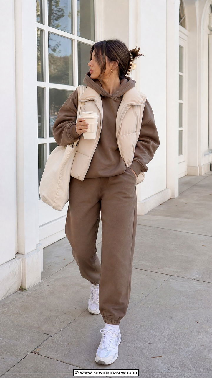 Hoodie and Joggers Set Coffee Run Outfit - 25 Hoodie and joggers matching set outfit ideas