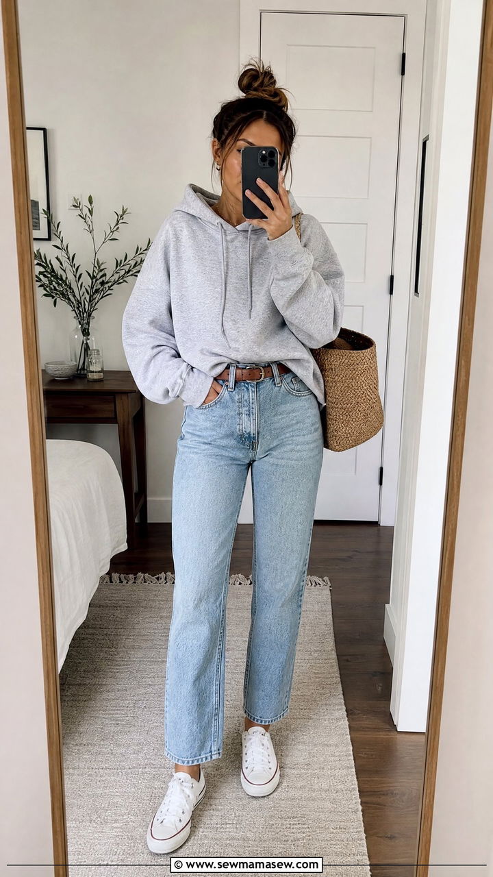 Hoodie and Mom Jeans Outfit - 35 How to style a hoodie