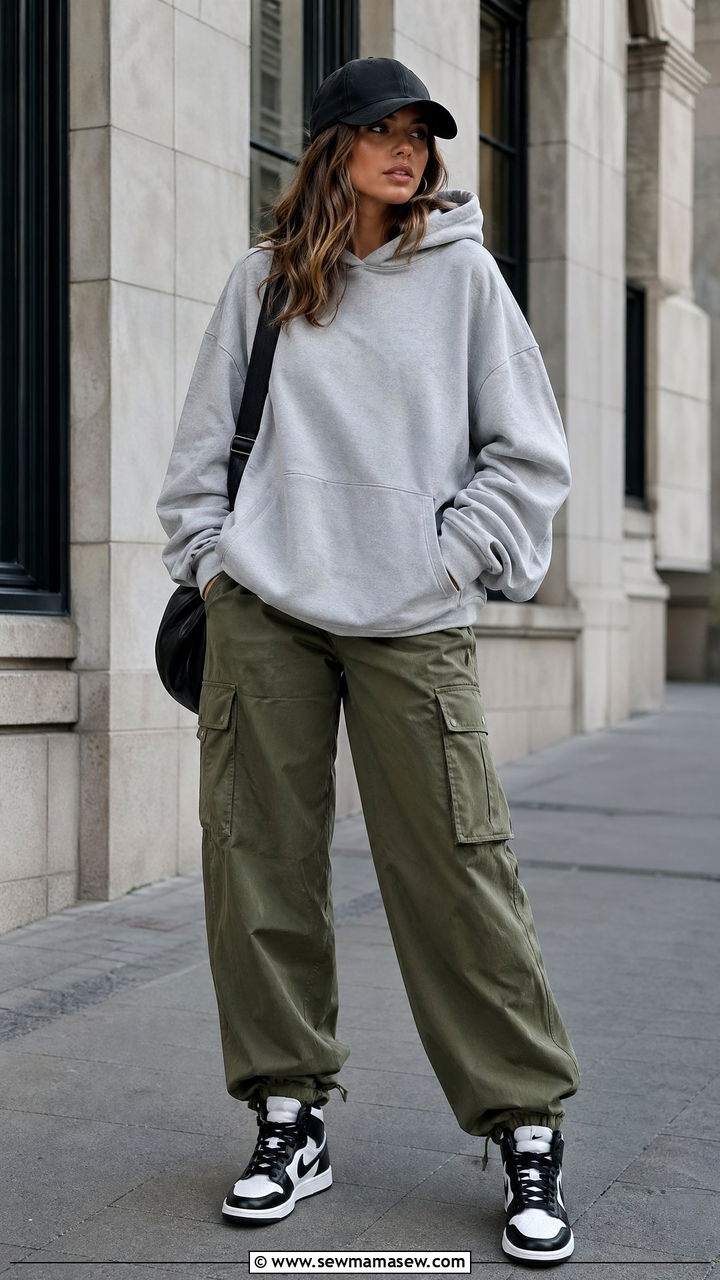 Hoodie and cargo trousers Dublin outfit - 35 Dublin outfit ideas