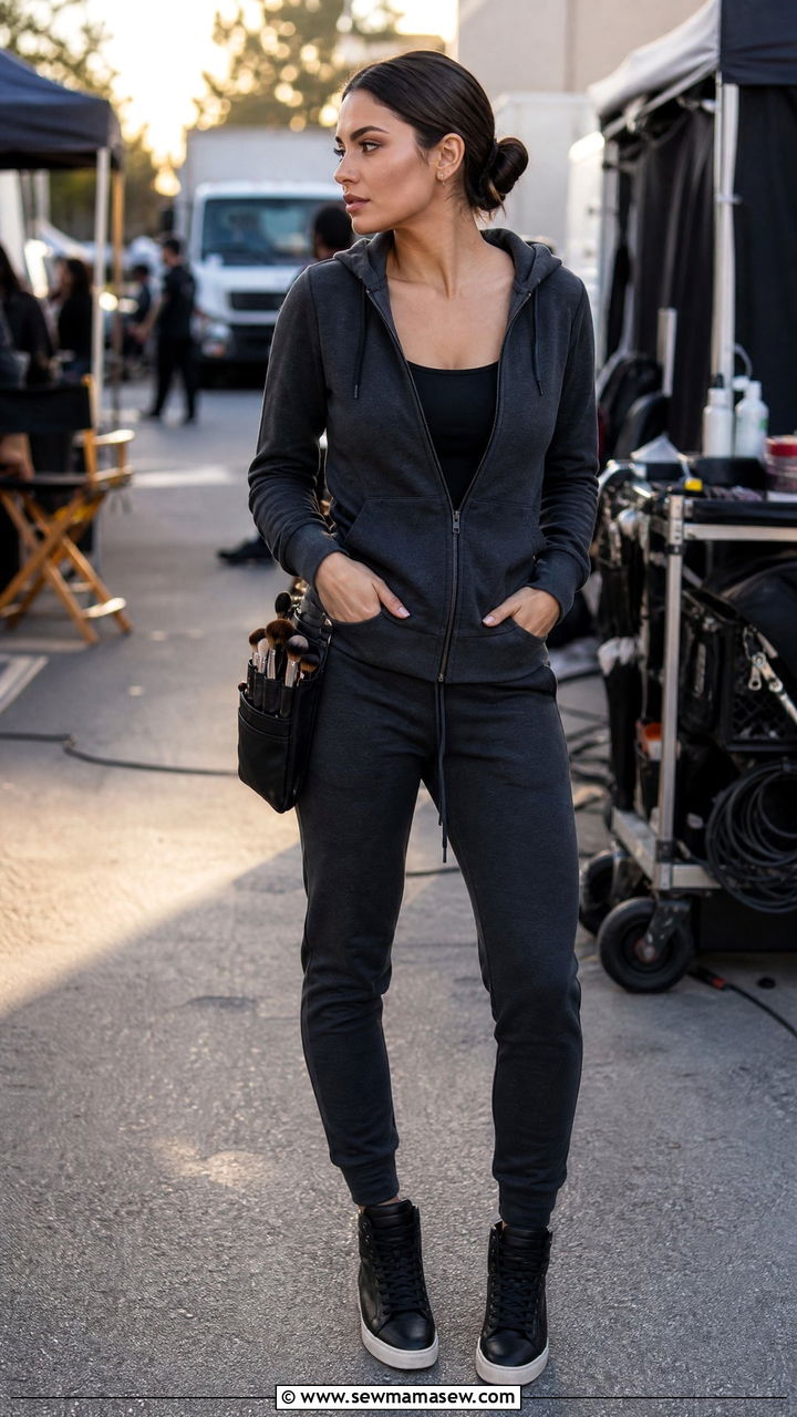 Hoodie and joggers outfit for makeup artists - 30 Makeup artist outfit ideas