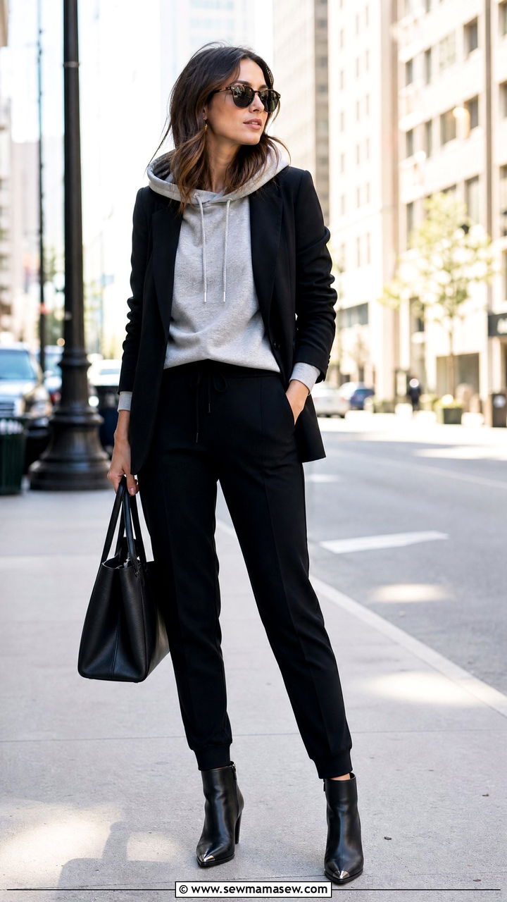 Hoodie and joggers with ankle boots - 30 Hoodie and joggers outfit ideas