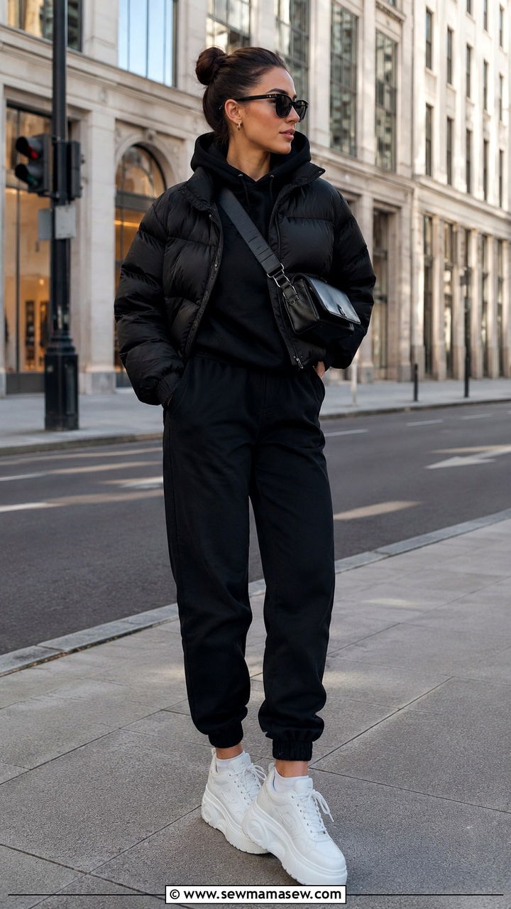 Hoodie and joggers with chunky sneakers - 30 Hoodie and joggers outfit ideas