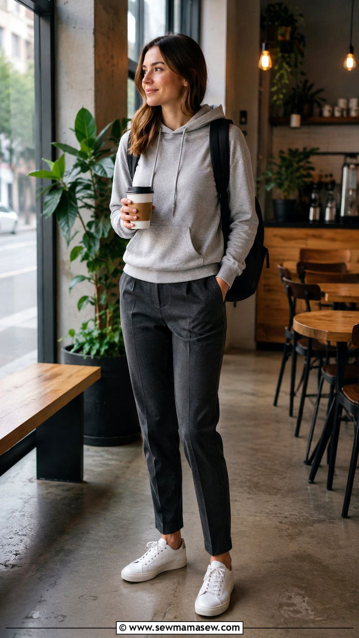 Hoodie and tailored trousers outfit - 25 Urban planner outfit ideas
