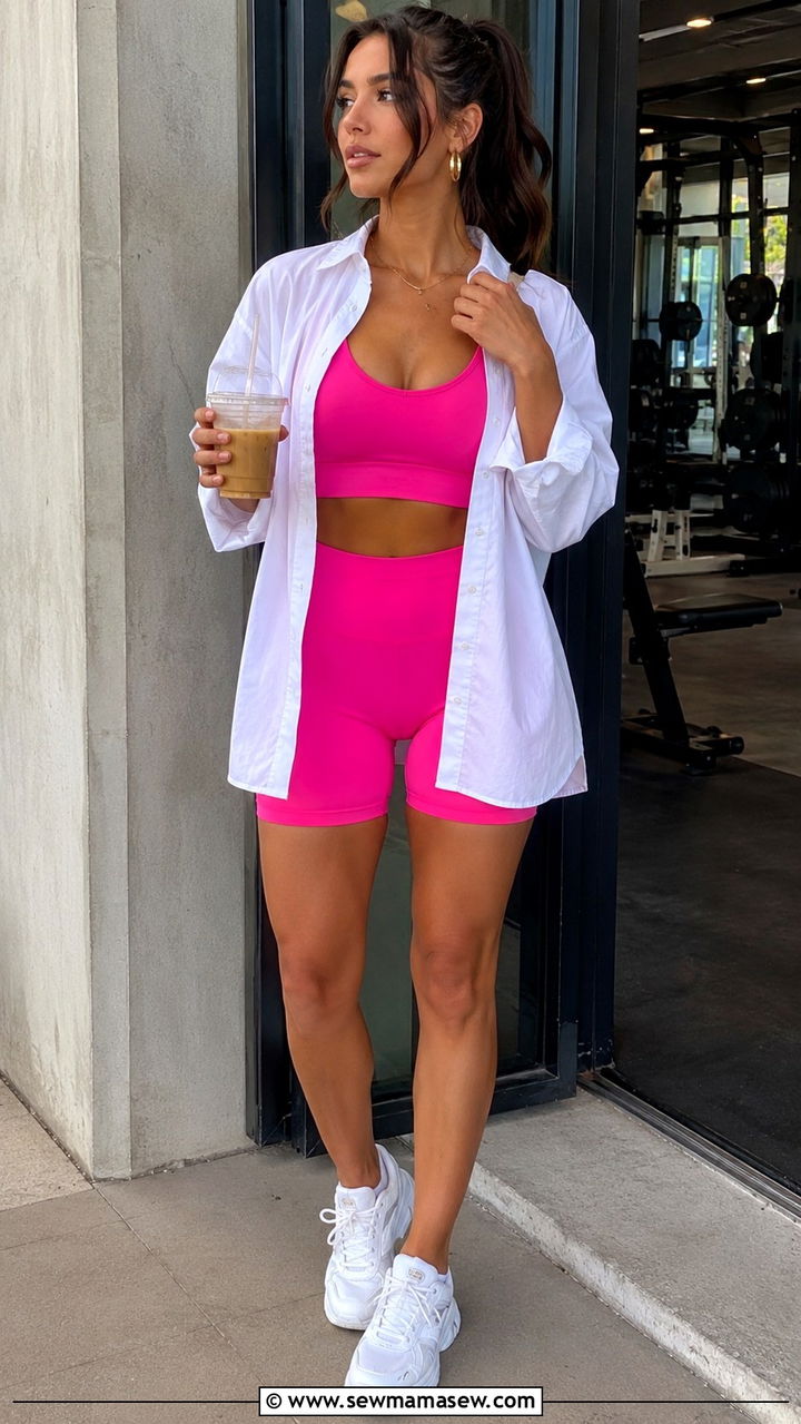 Hot Pink Athleisure Outfit - 30 Hot pink outfit ideas