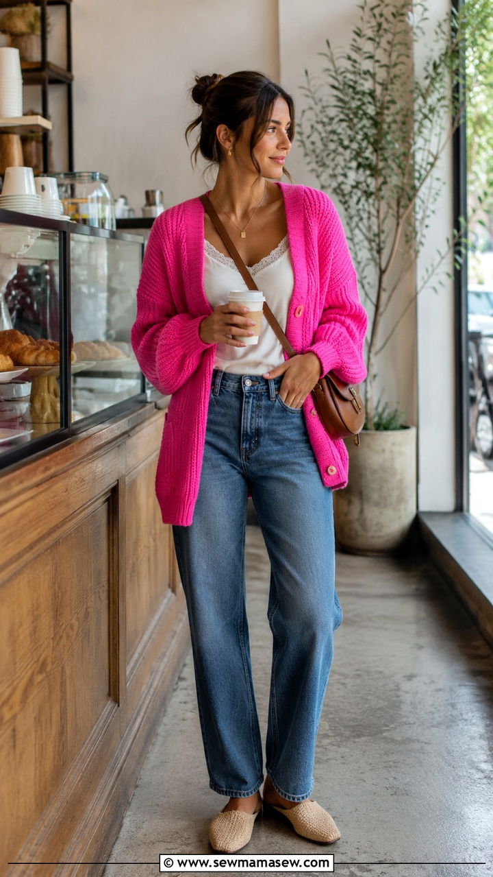 Hot Pink Cardigan Outfit Casual - 30 Hot pink outfit ideas