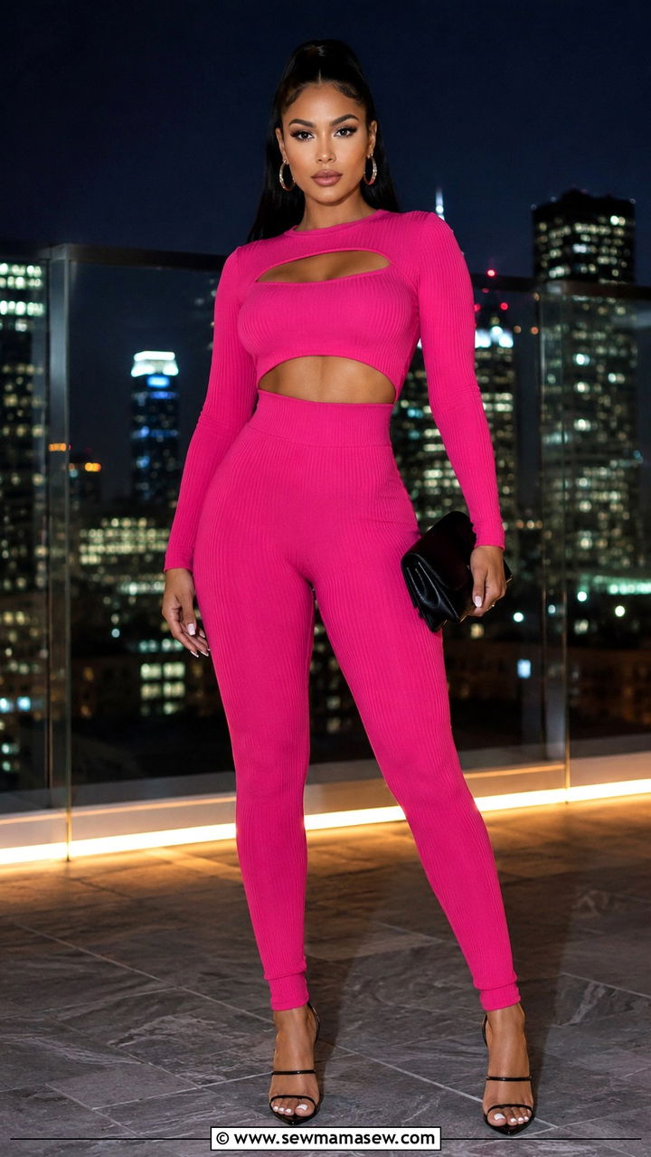 Hot Pink Ribbed Knit Matching Set Outfit - 20 Matching set outfit ideas 2026