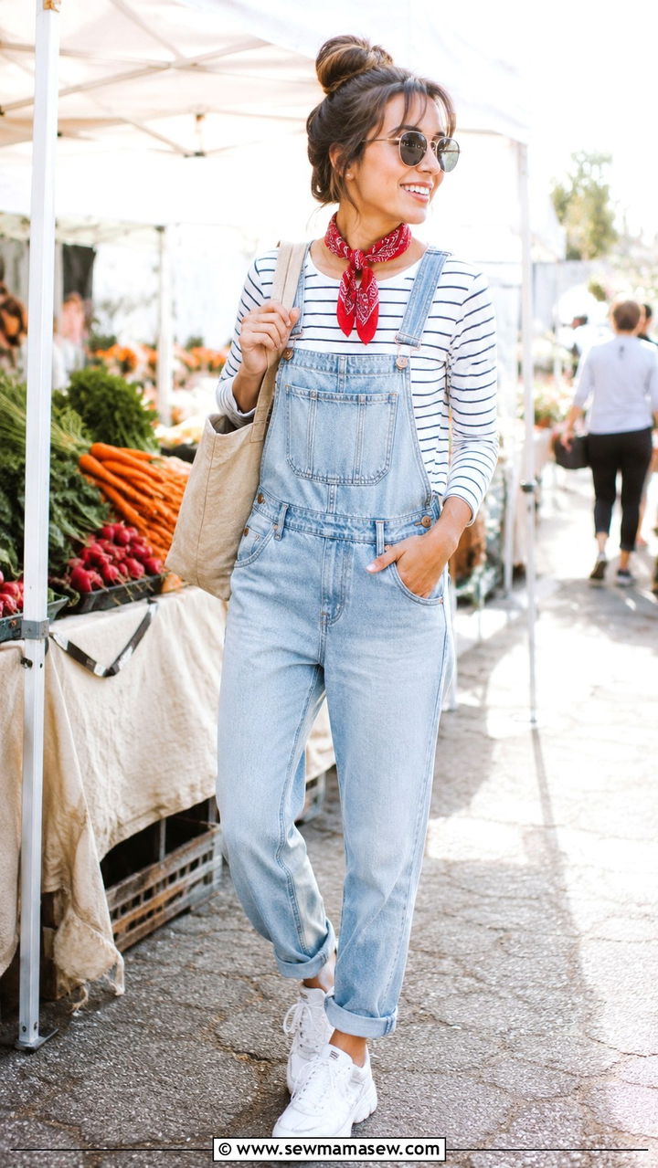 How to Style a Scarf with Overalls - 30 How to style a scarf