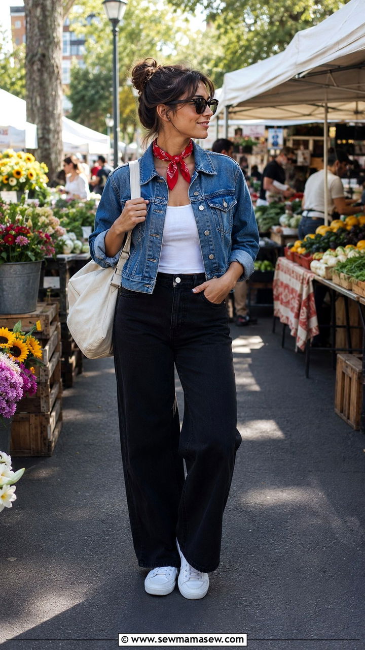 How to Style a Scarf with a Denim Jacket - 30 How to style a scarf