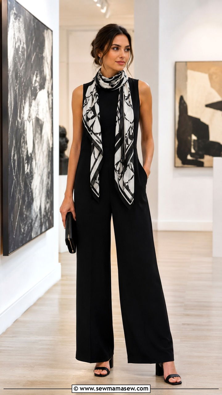 How to Style a Scarf with a Jumpsuit - 30 How to style a scarf
