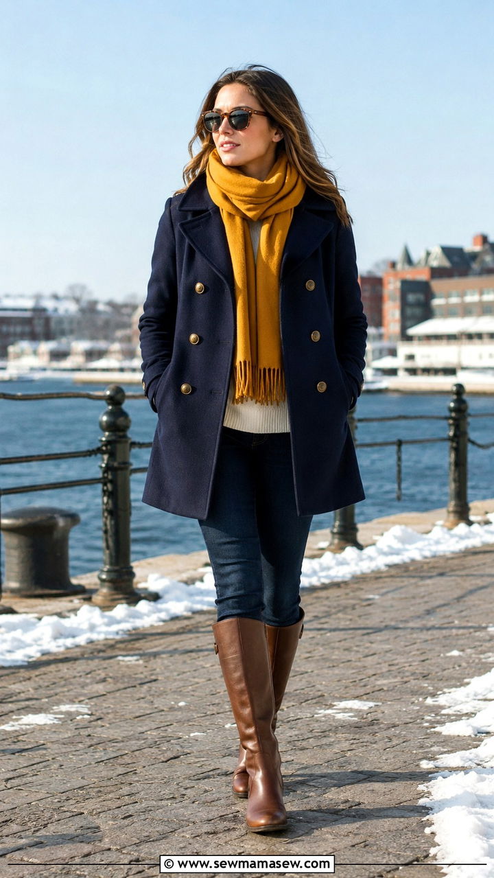 How to Style a Scarf with a Peacoat - 30 How to style a scarf