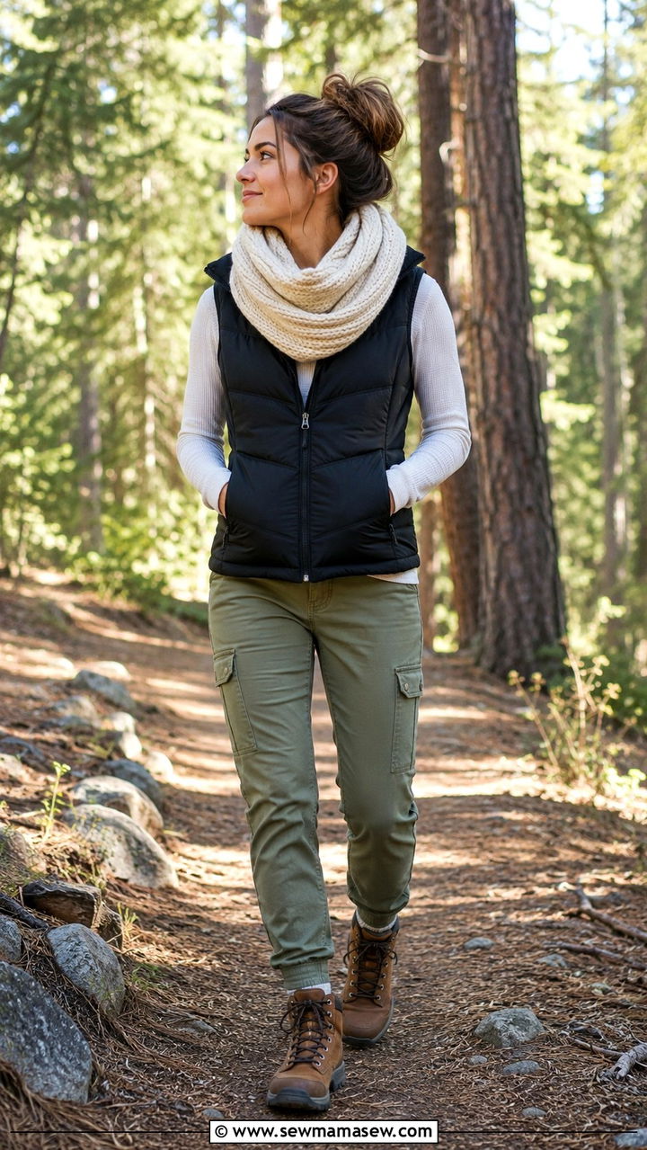 How to Style a Scarf with a Puffer Vest - 30 How to style a scarf