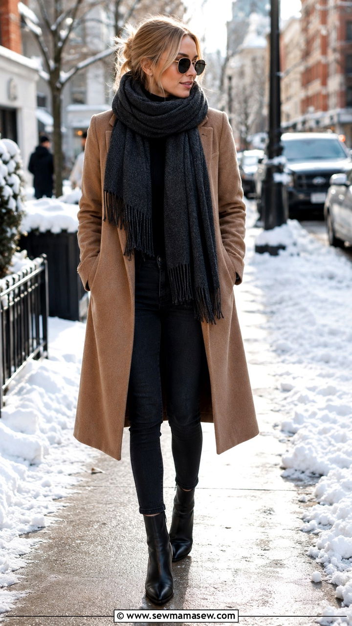 How to Style a Scarf with a Winter Coat - 30 How to style a scarf