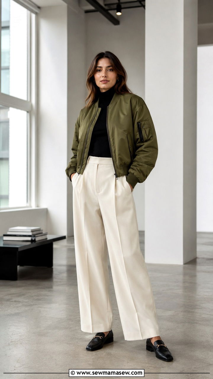 How to style a bomber jacket with tailored trousers - 30 how to style jacket outfits