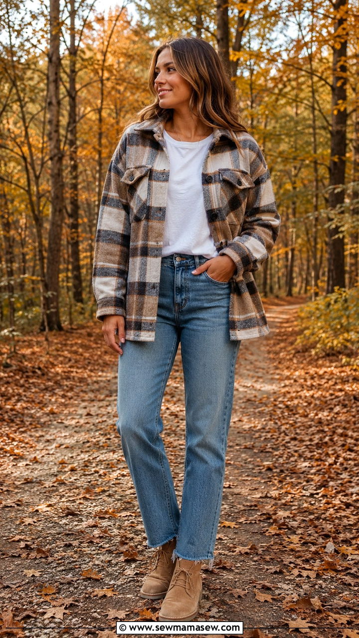 How to style a shacket with a t shirt and jeans - 30 how to style jacket outfits