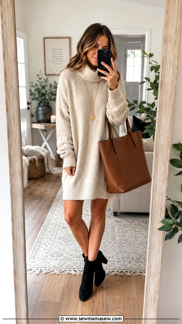 How to style a sweater dress with ankle boots - 30 how to style sweater dress