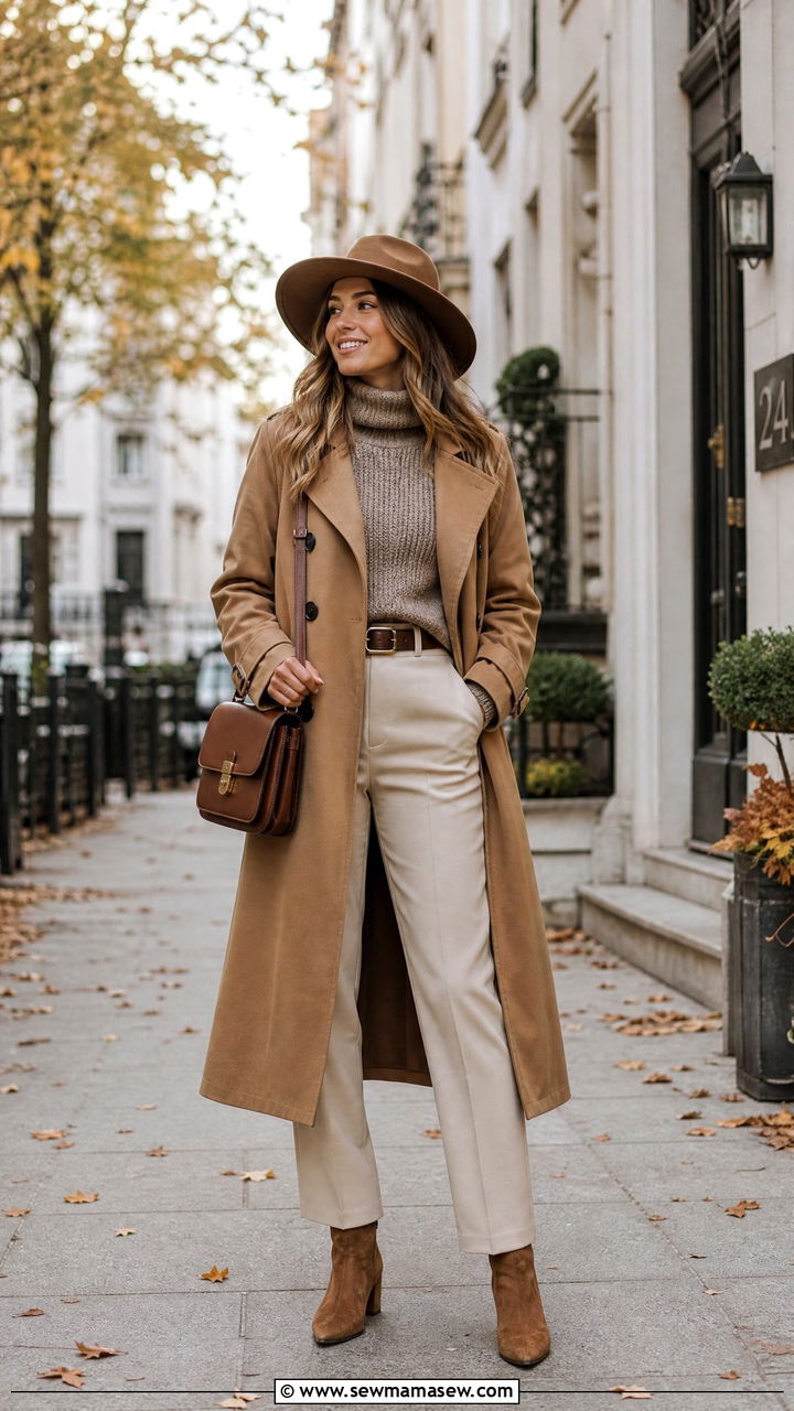 How to style a wide brim hat with a trench coat and ankle boots - 25 How to style a wide brim hat