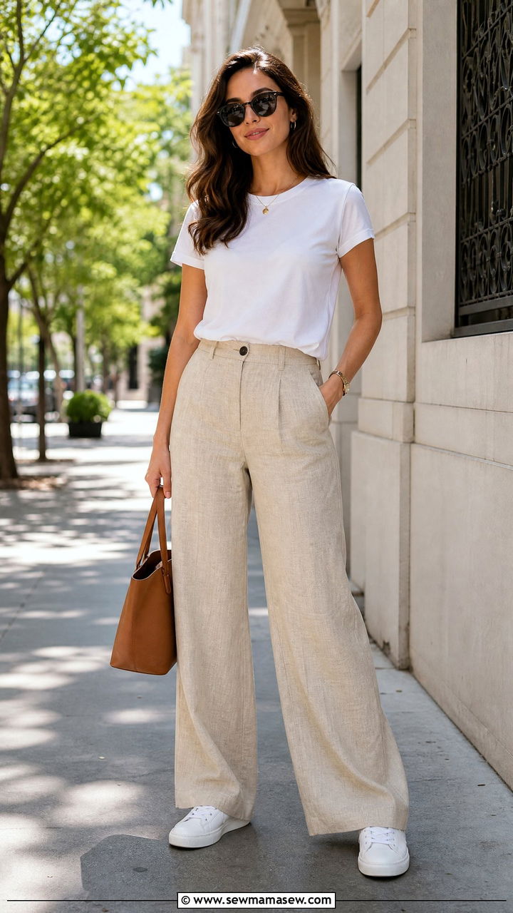 How to style linen pants with a white tee - 30 How to style linen pants