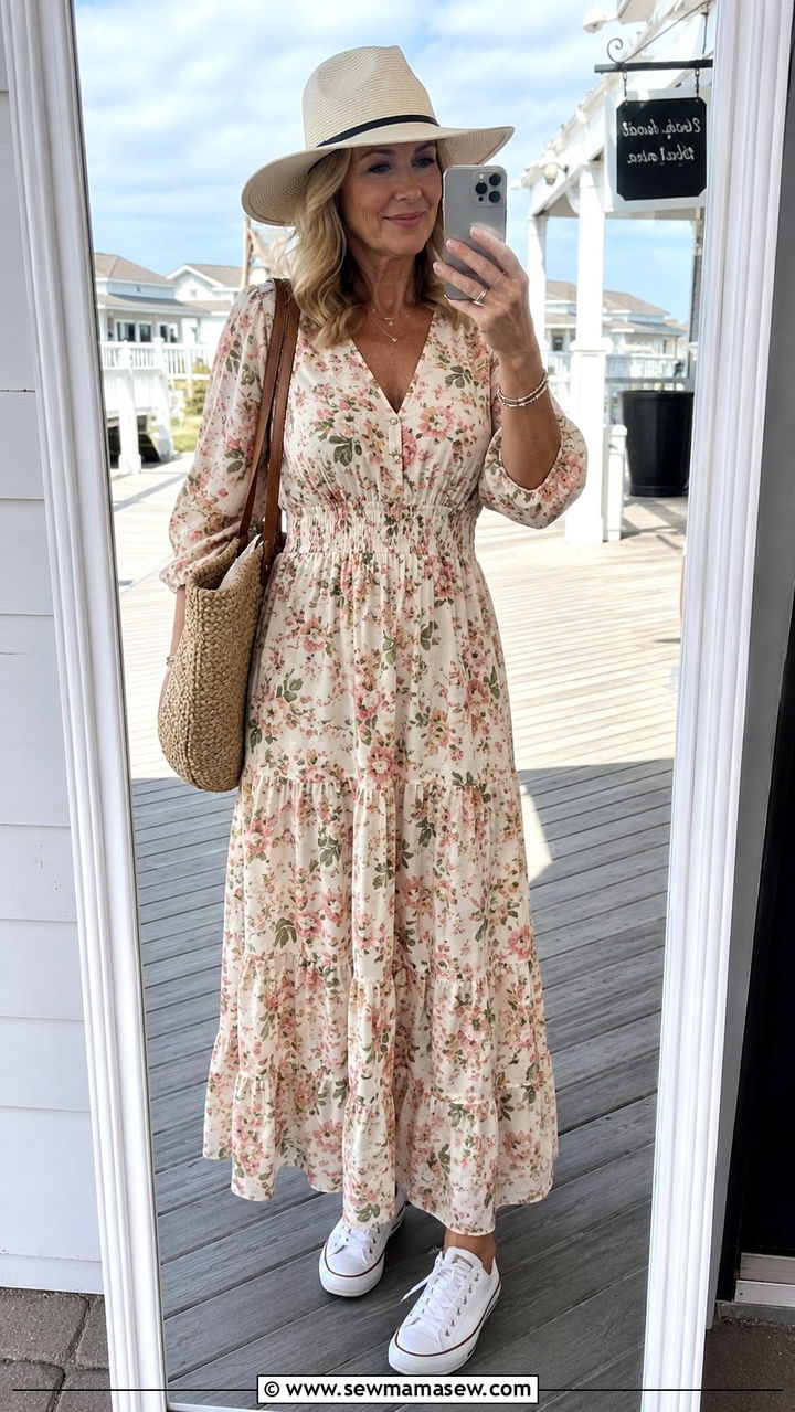 How to style white sneakers with a maxi dress - 20 How to style white sneakers over 50