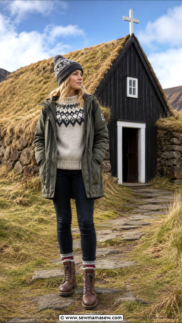 Icelandic lopapeysa sweater outfit traditional wool - 25 Reykjavik outfit ideas